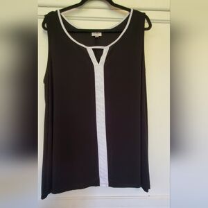 Avenue Sleeveless Trim Top Blouse